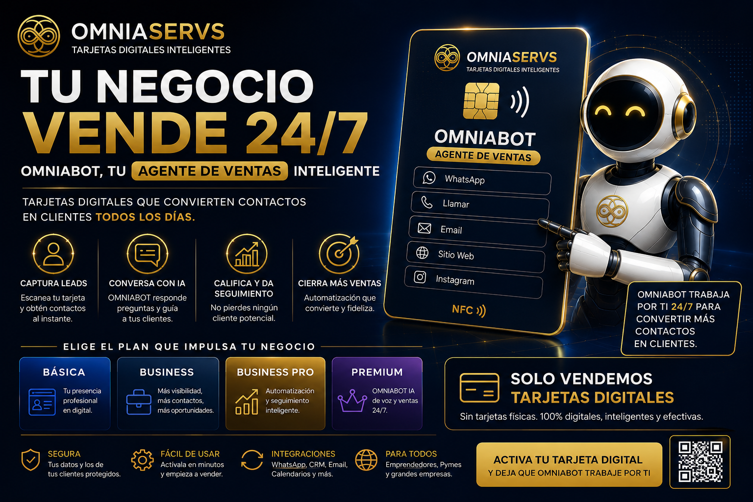 Tarjeta Digital Premium con OMNIABOT